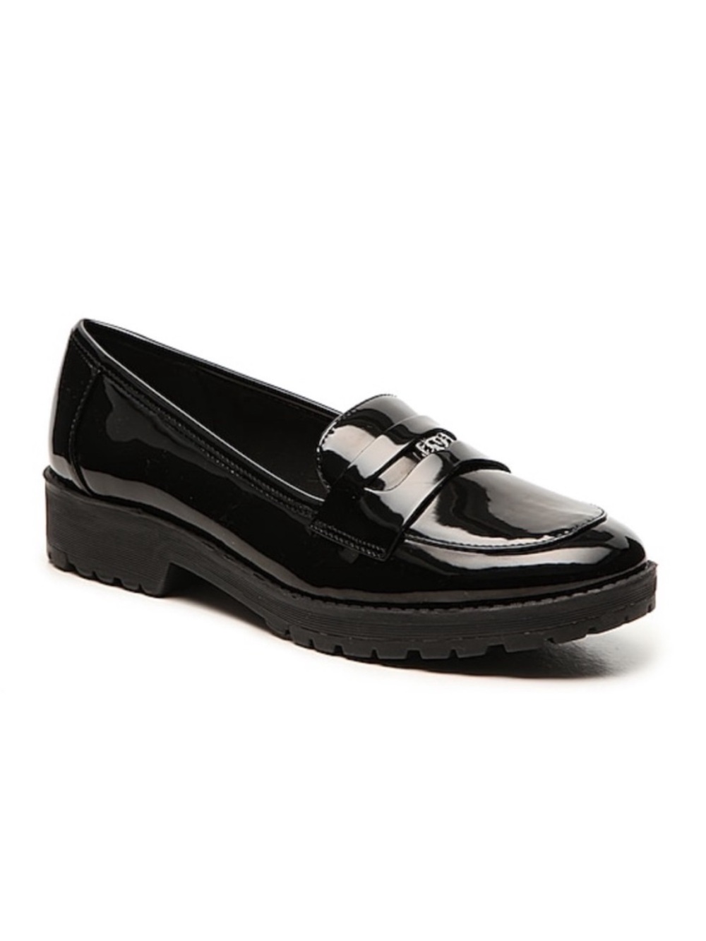 Anne Klein iFlex Bingo Penny Loafer Patent Faux Leather 6.5M Black Classic NEW